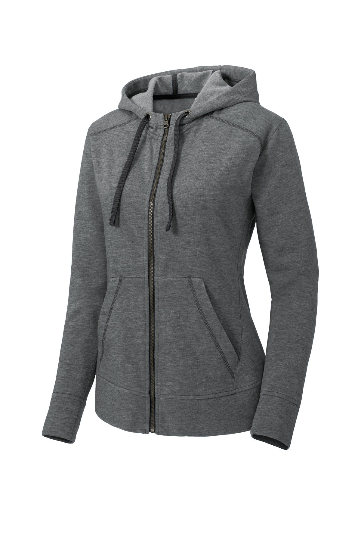 Sport-Tek Women's PosiCharge Tri-Blend Wicking Fleece Full-Zip Hooded Jacket