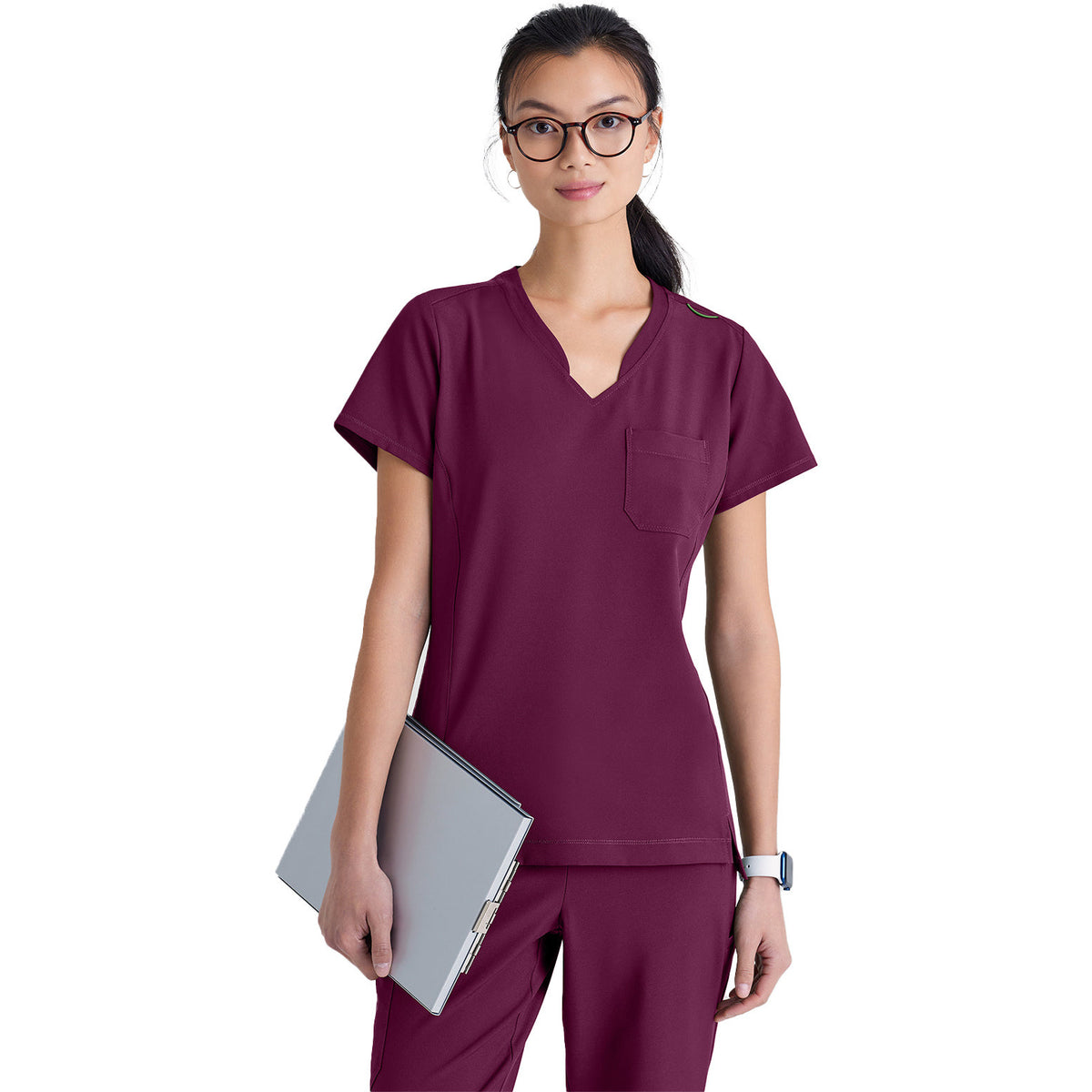 Barco Grey's Anatomy Evolve Women's Banded-V-Neck Sway Tuck-In Top