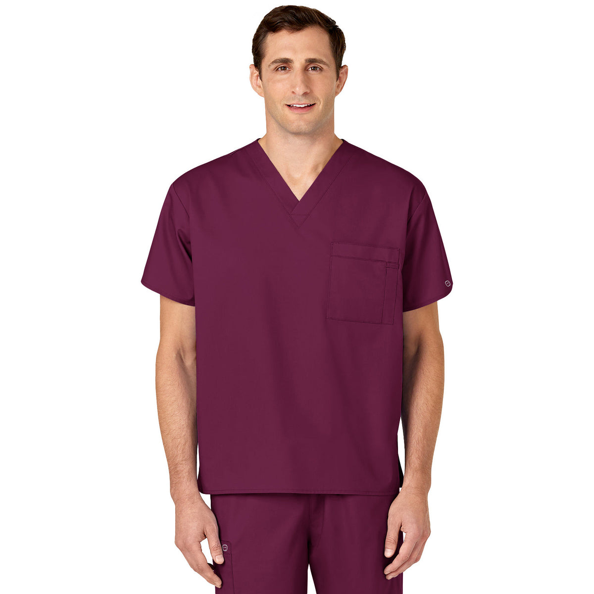 Wink WORK Unisex Double-Pocket V-Neck Top