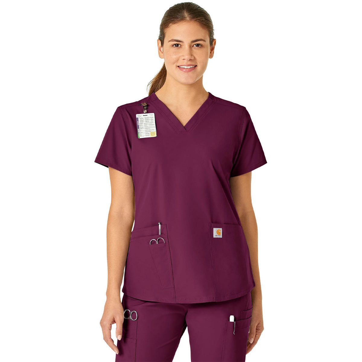 Carhartt Scrubs Force Essentials Women's Five-Pocket Modern Fit V-Neck Top