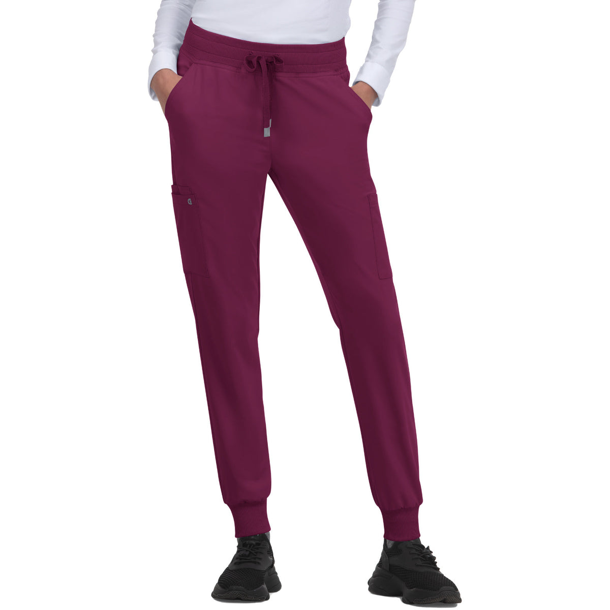 KOI Cureology Women's 6-Pocket Ribbed Cuff Jogger Style Pulse Pant