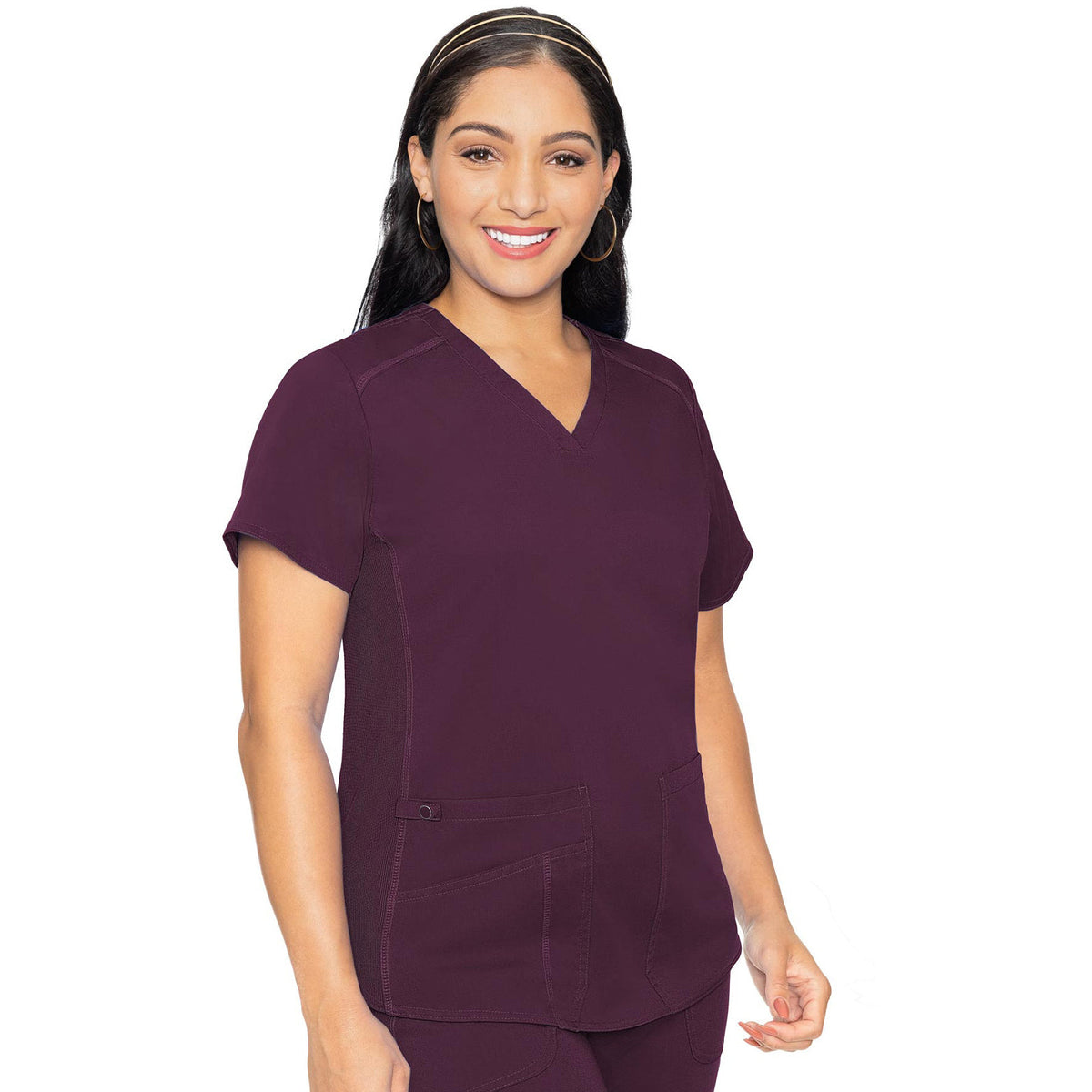 Med Couture MC Touch Women's 4-Pocket V-Neck Shirttail Top