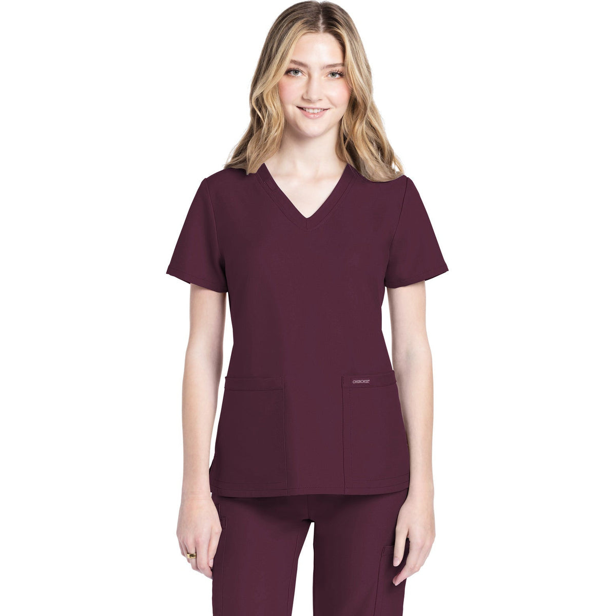 Cherokee Workwear Originals Ultra Women's 2-Pocket V-Neck Top