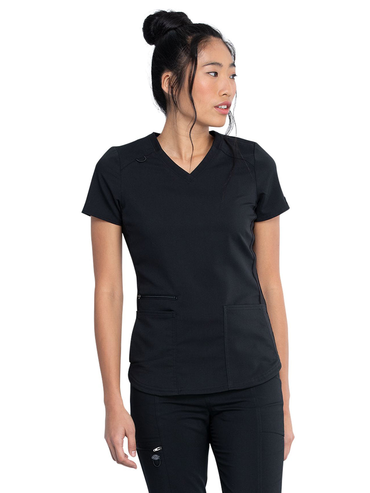 Dickies Medical Balance Women's 5-Pocket Rib Knit V-Neck Top