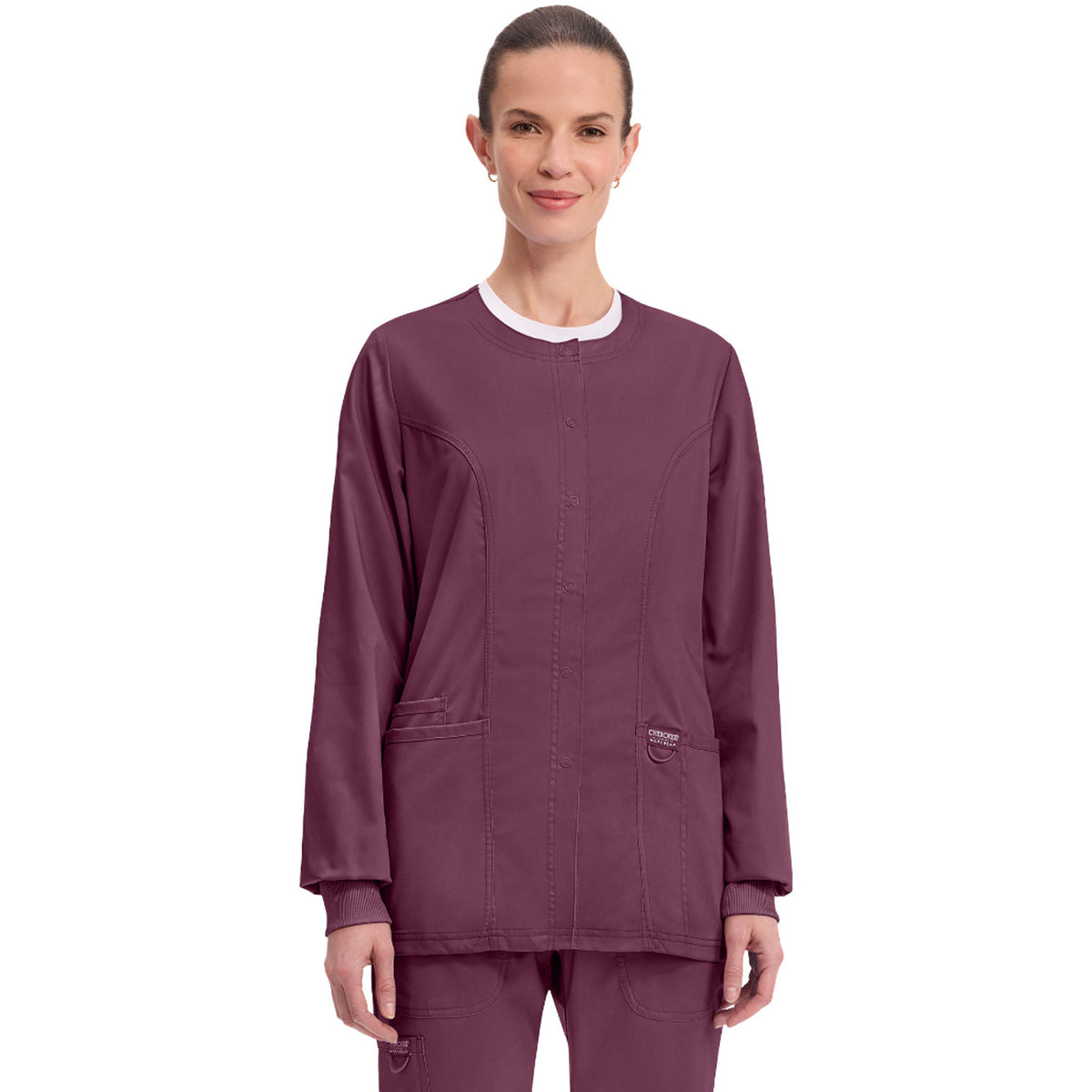 Cherokee Workwear Revolution Women's 3-Pocket Snap Front Jacket