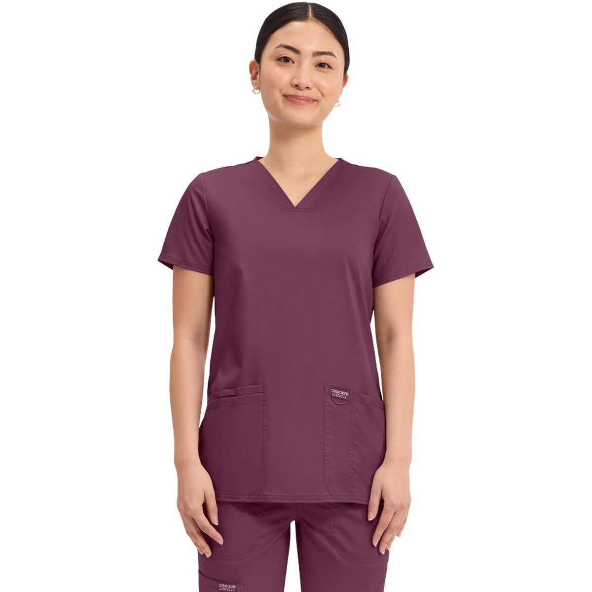 Cherokee Workwear Revolution Women's 3-Pocket V-Neck Top