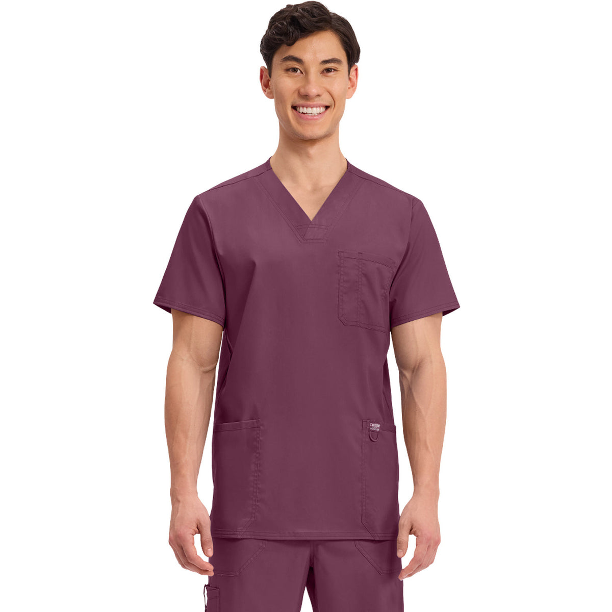 Cherokee Workwear Revolution Men's 3-Pocket V-Neck Top