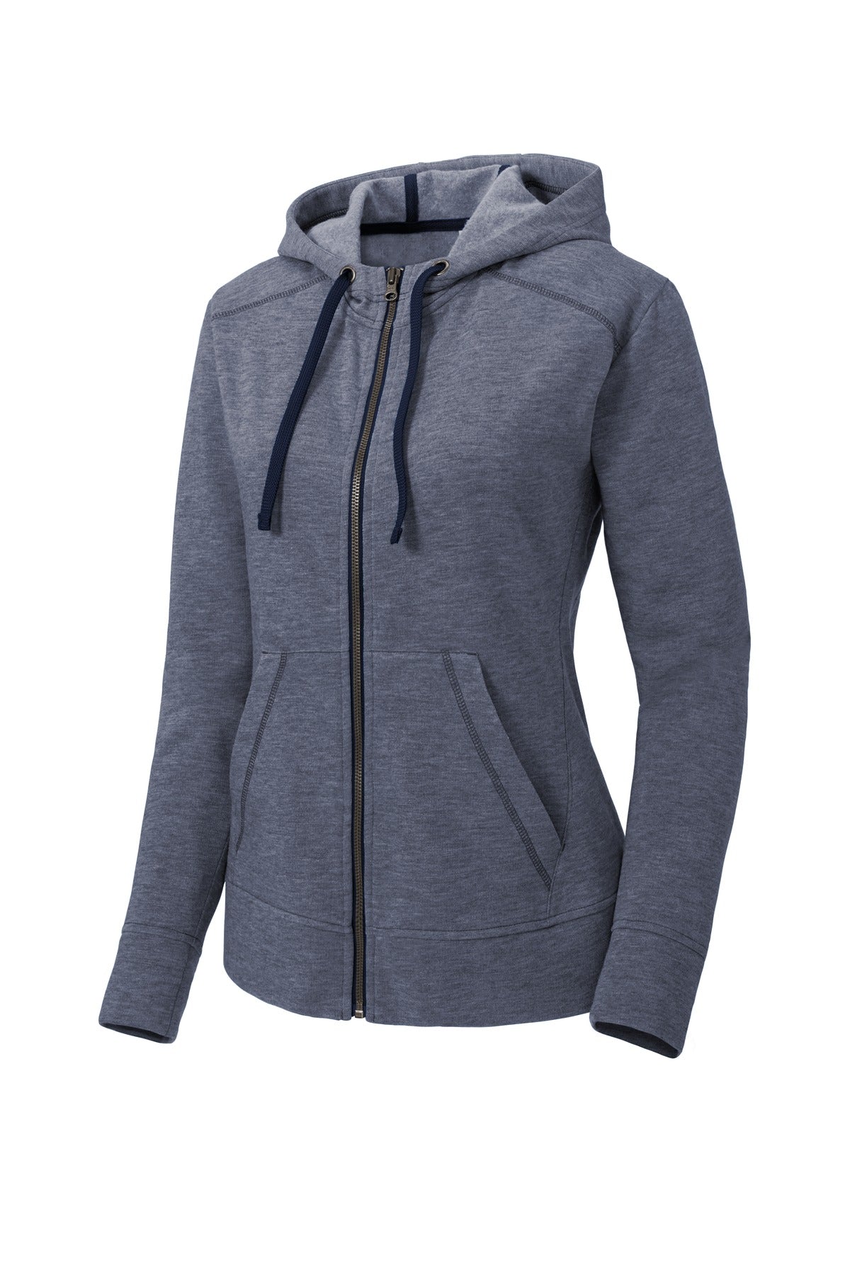 Sport-Tek Women's PosiCharge Tri-Blend Wicking Fleece Full-Zip Hooded Jacket