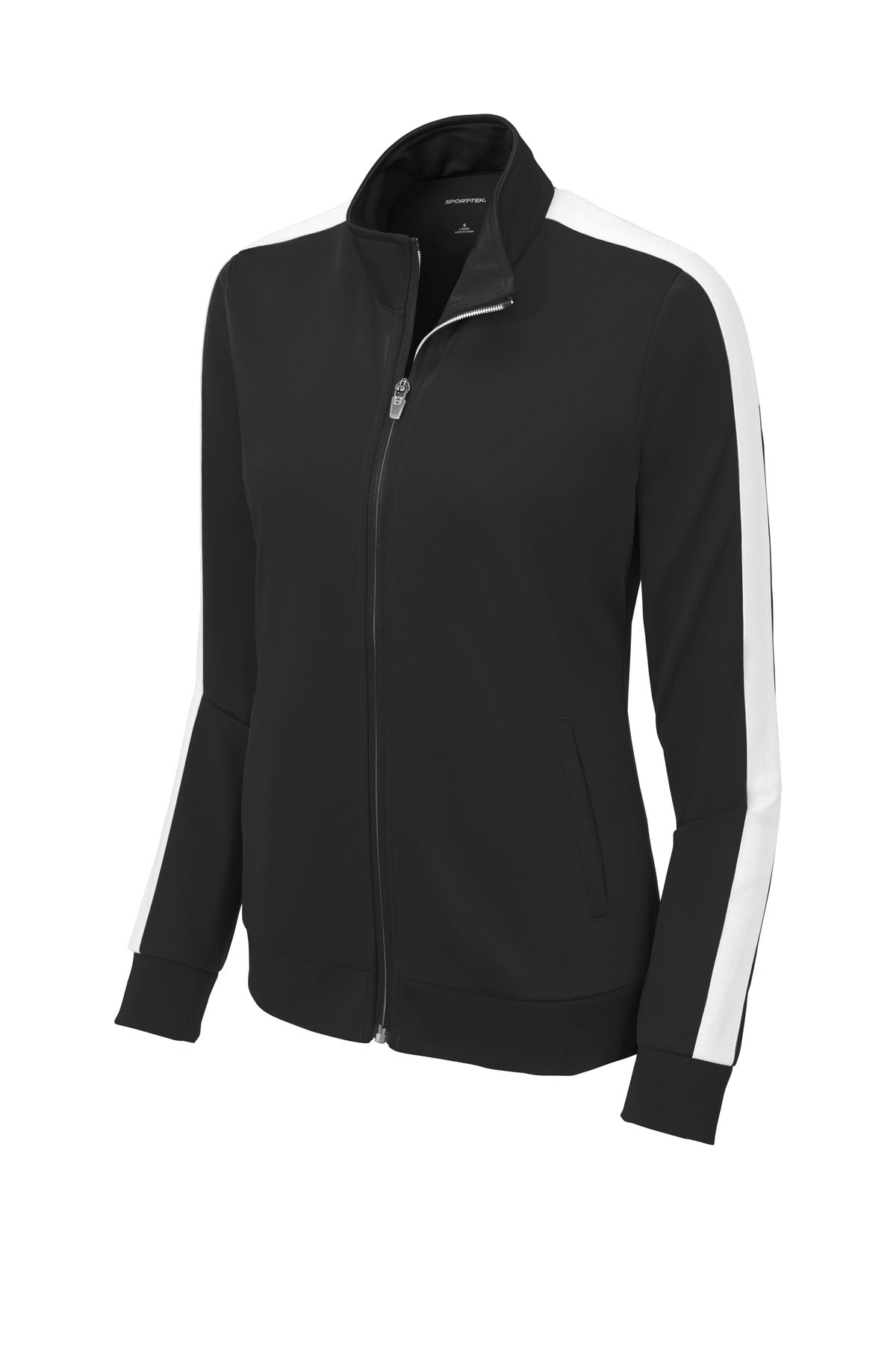 Sport-Tek Ladies Tricot Sleeve Stripe Track Jacket