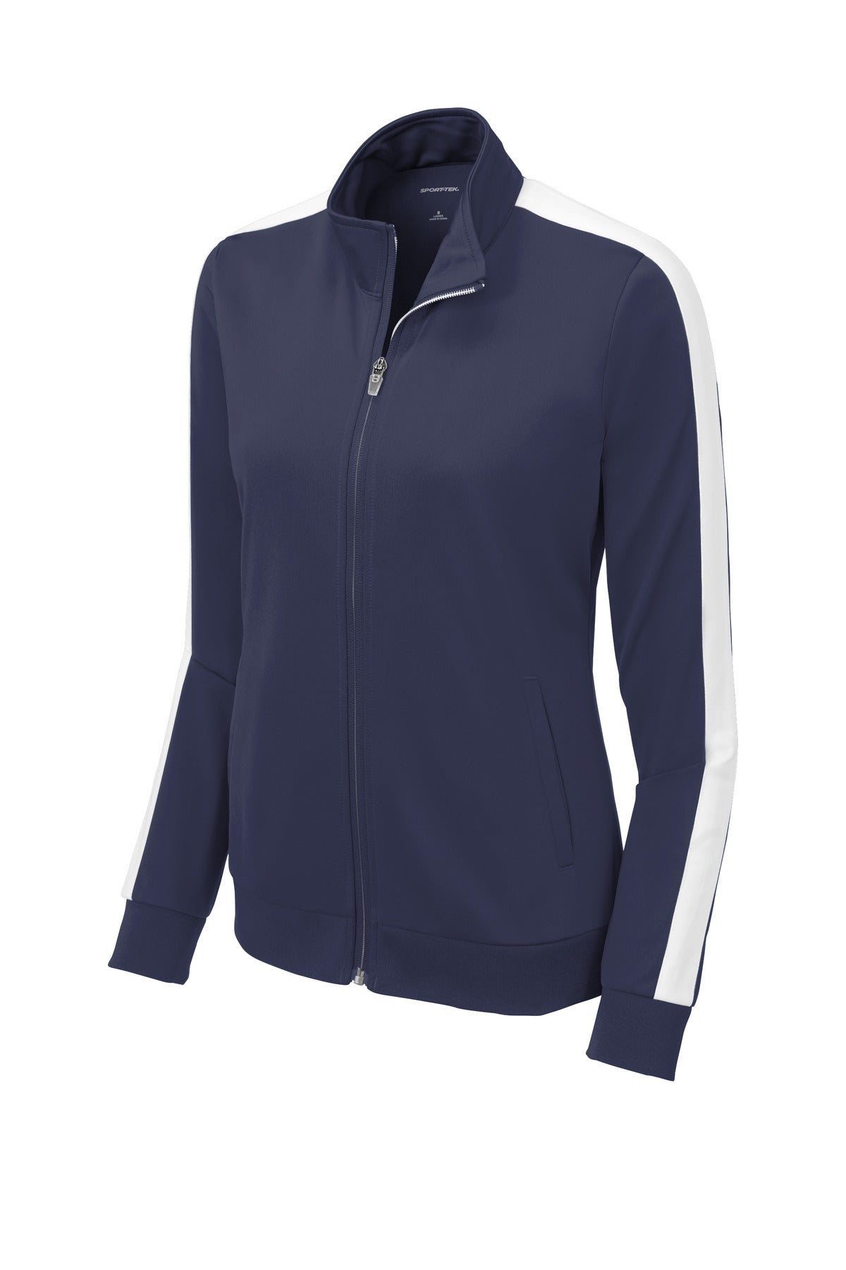 Sport-Tek Ladies Tricot Sleeve Stripe Track Jacket