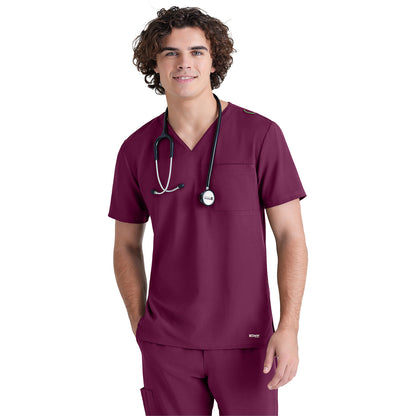 Barco Grey's Anatomy Evolve Men's Piped V-Neck Journey Top