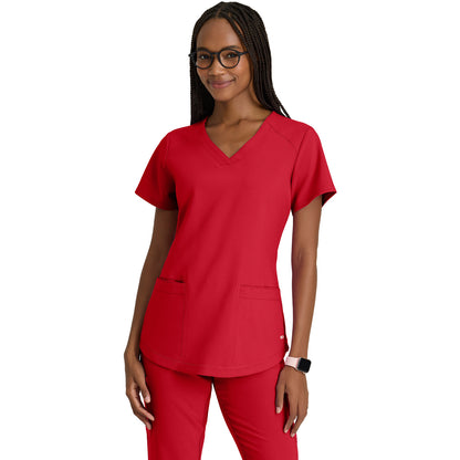 Barco Grey's Anatomy Evolve Women's Two-Pocket Piped V-Neck Rhythm Top