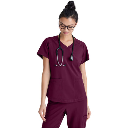 Barco Grey's Anatomy Evolve Women's Two-Pocket Piped V-Neck Rhythm Top