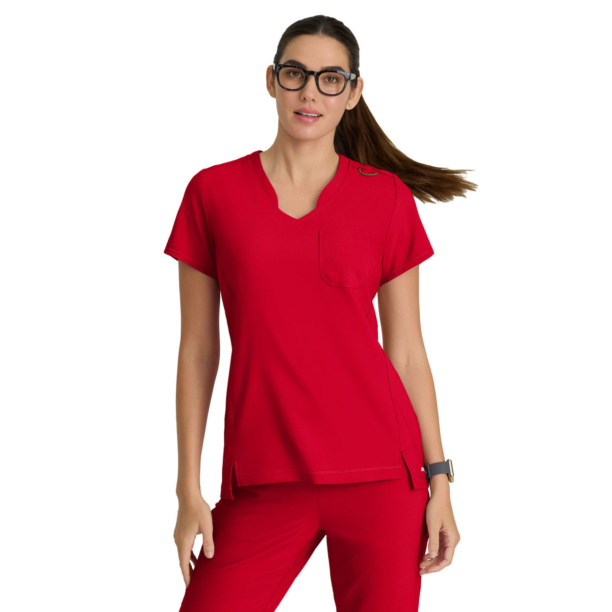 Barco Grey's Anatomy Evolve Women's Banded-V-Neck Sway Tuck-In Top
