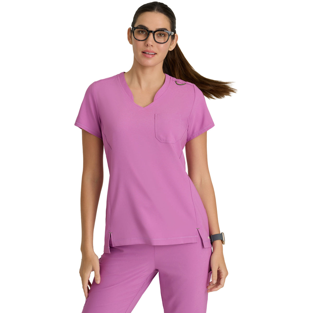 Barco Grey's Anatomy Evolve Women's Banded-V-Neck Sway Tuck-In Top