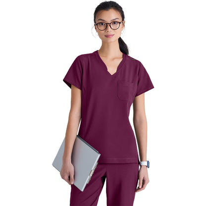 Barco Grey's Anatomy Evolve Women's Banded-V-Neck Sway Tuck-In Top