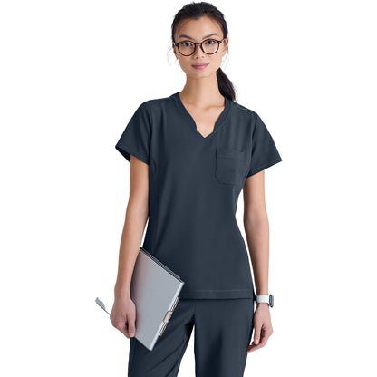 Barco Grey's Anatomy Evolve Women's Banded-V-Neck Sway Tuck-In Top