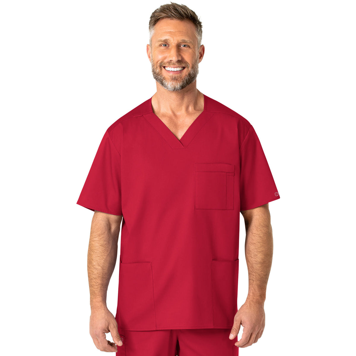 Wink WORK Men's Four-Pocket Modified V-Neck Top