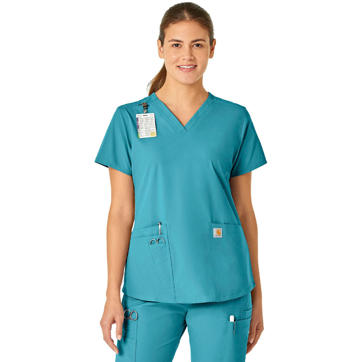 Carhartt Scrubs Force Essentials Women's Five-Pocket Modern Fit V-Neck Top