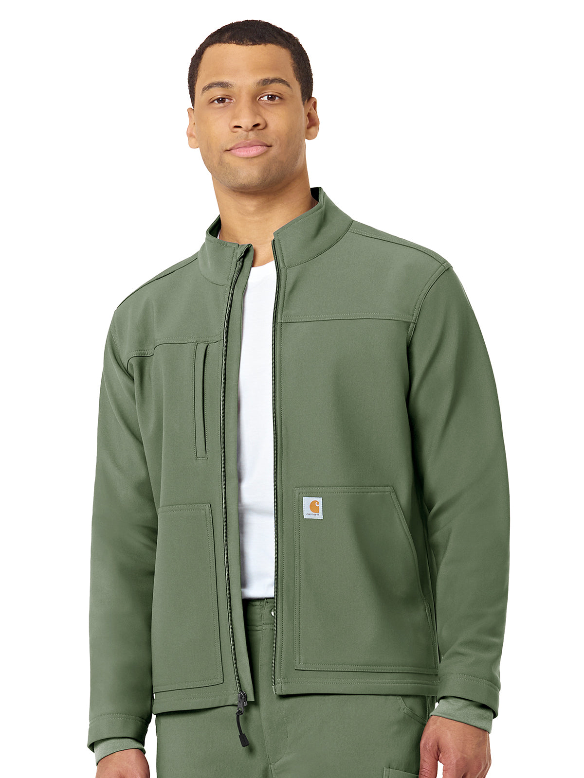 Carhartt Scrubs Rugged Flex Peak Men's Three-Pocket Bonded Fleece Jacket