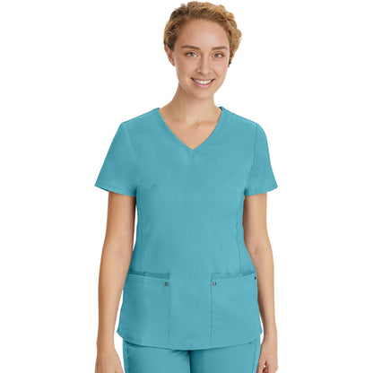 Healing Hands HH Purple Label Women's 2-Pocket Juliet Stylish V-Neck Top