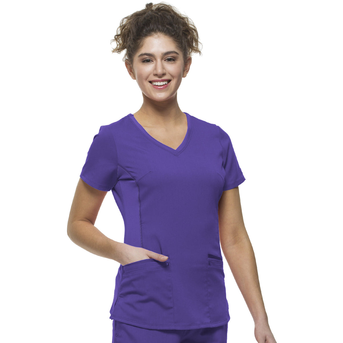 Healing Hands HH Purple Label Women's 2-Pocket Juliet Stylish V-Neck Top