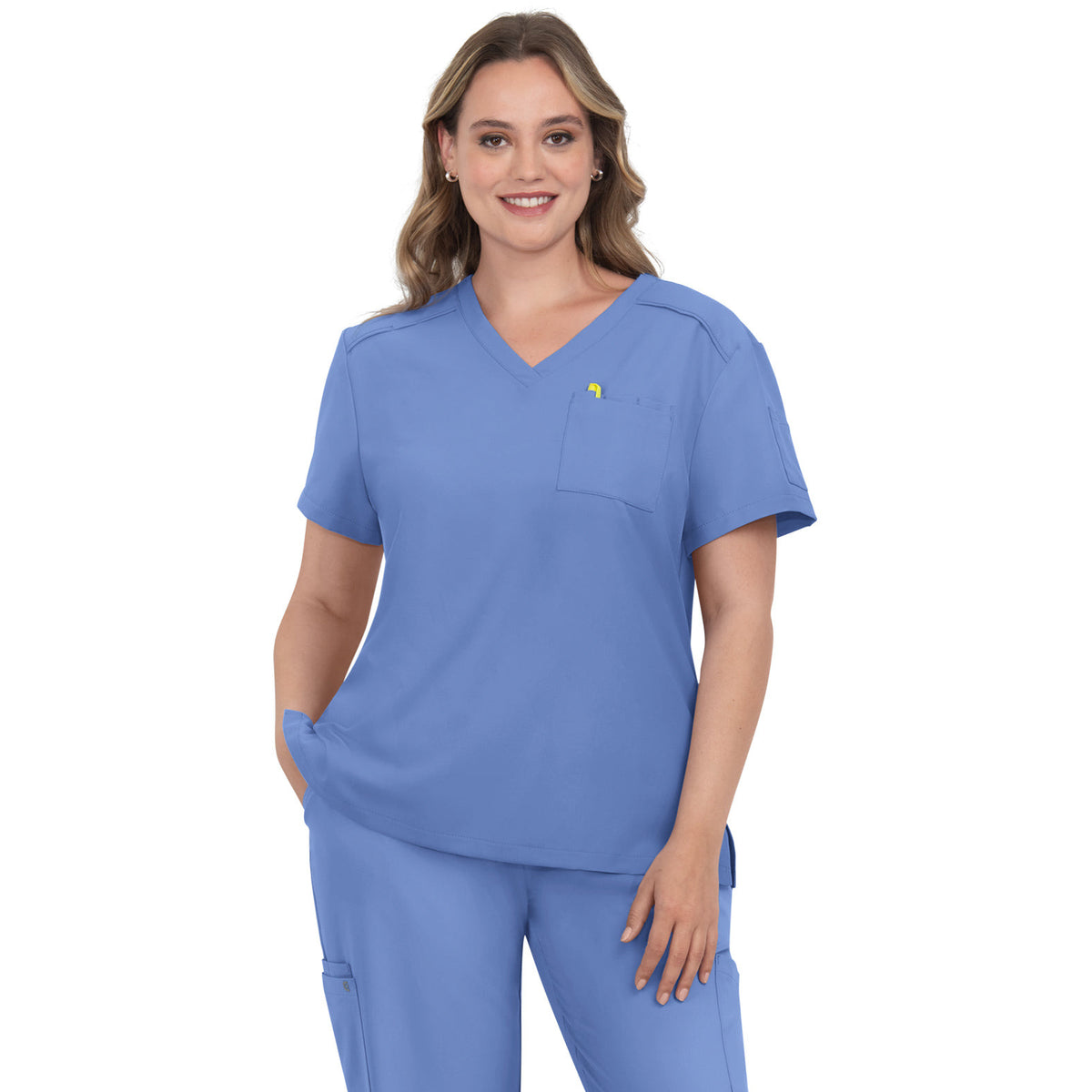 KOI Cureology Women's 2-Pocket V-Neck Tuck-In Aura Top