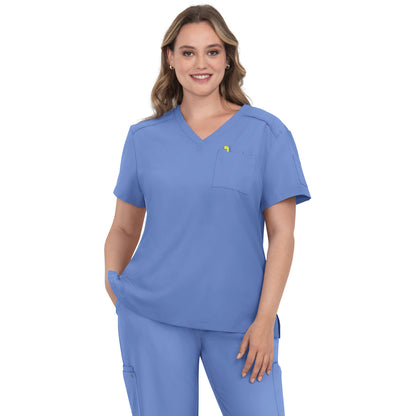 KOI Cureology Women's 2-Pocket V-Neck Tuck-In Aura Top