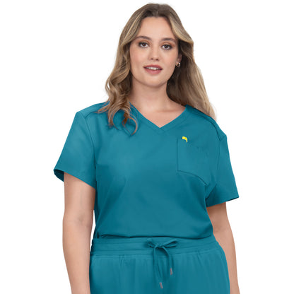 KOI Cureology Women's 2-Pocket V-Neck Tuck-In Aura Top