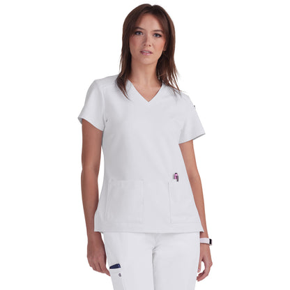 KOI Cureology Women's 3-Pocket V-Neck Cardi Top