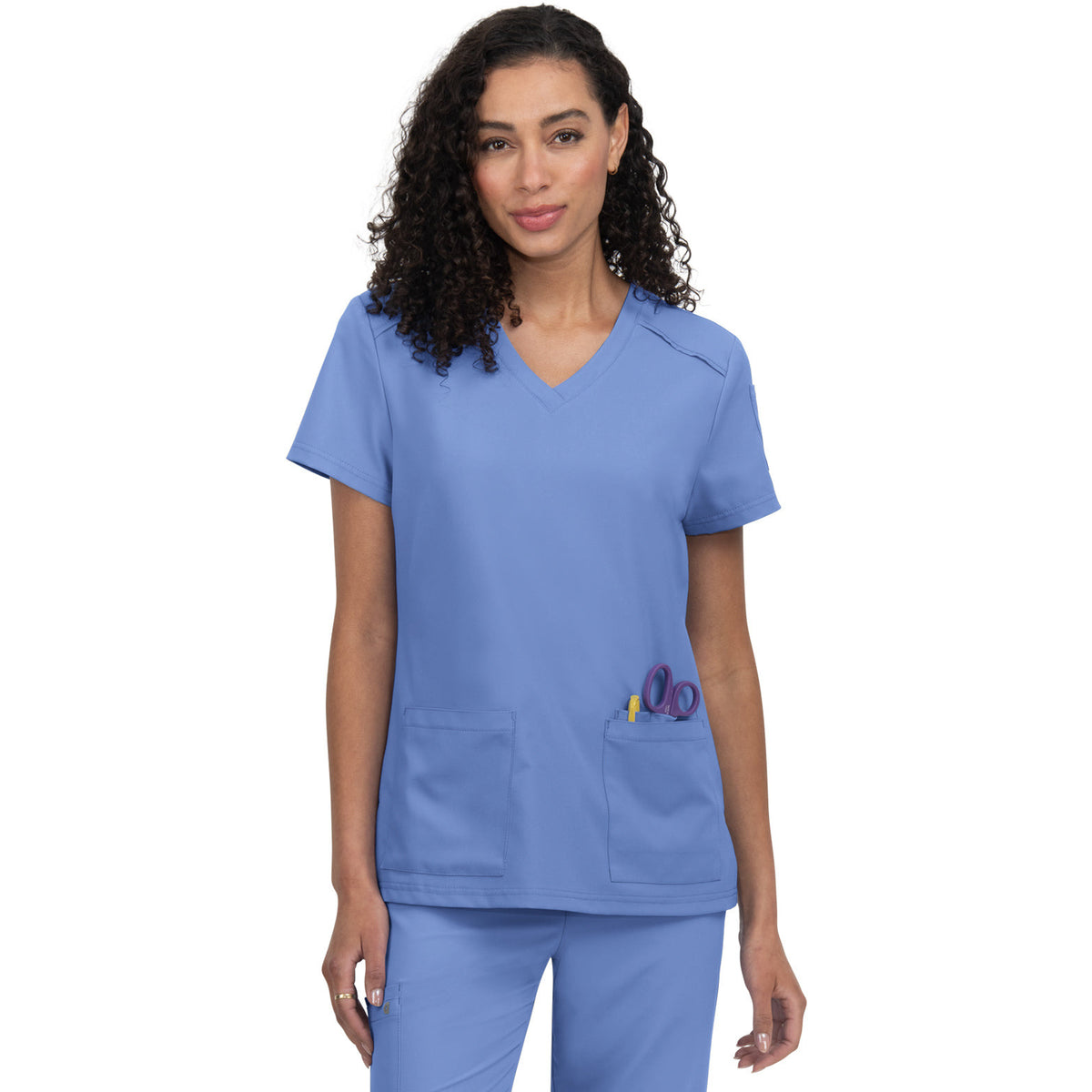 KOI Cureology Women's 3-Pocket V-Neck Cardi Top
