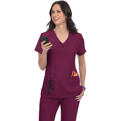 KOI Cureology Women's 3-Pocket V-Neck Cardi Top