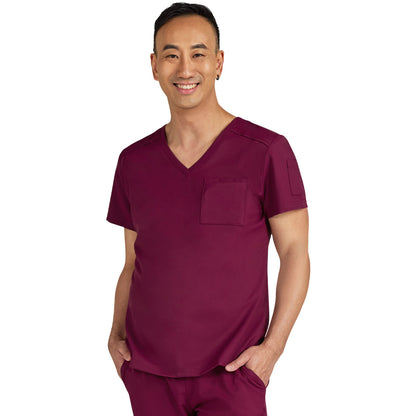 KOI Cureology Men's Chest Pocket V-Neck Arthro Top