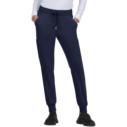 KOI Cureology Women's 6-Pocket Ribbed Cuff Jogger Style Pulse Pant
