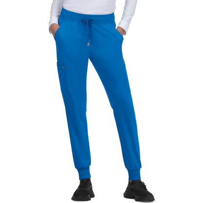 KOI Cureology Women's 6-Pocket Ribbed Cuff Jogger Style Pulse Pant