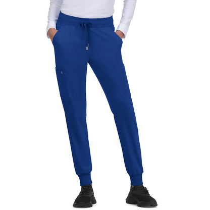KOI Cureology Women's 6-Pocket Ribbed Cuff Jogger Style Pulse Pant