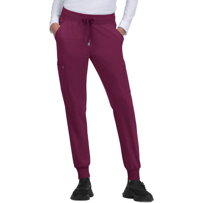 KOI Cureology Women's 6-Pocket Ribbed Cuff Jogger Style Pulse Pant