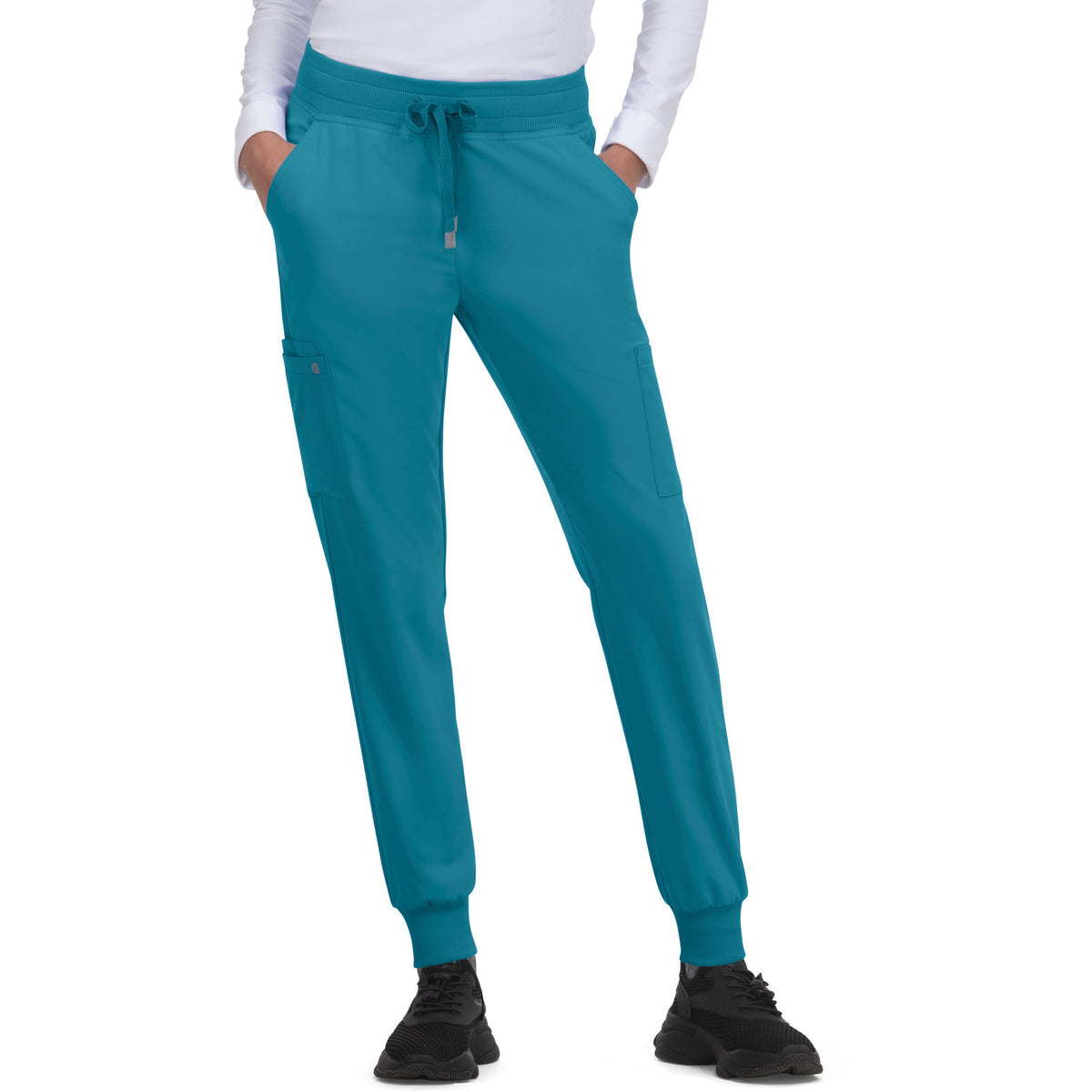 KOI Cureology Women's 6-Pocket Ribbed Cuff Jogger Style Pulse Pant
