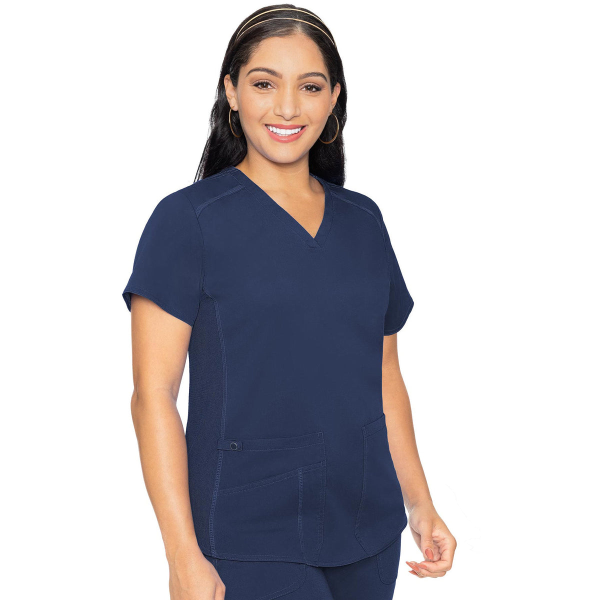 Med Couture MC Touch Women's 4-Pocket V-Neck Shirttail Top
