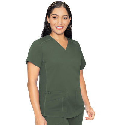 Med Couture MC Touch Women's 4-Pocket V-Neck Shirttail Top
