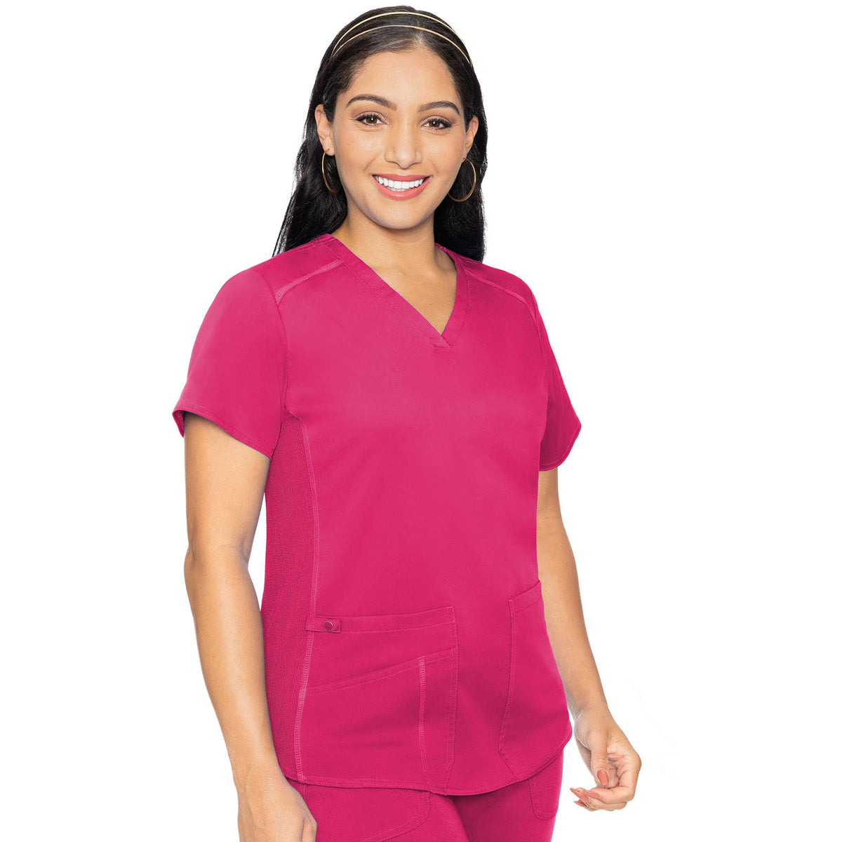 Med Couture MC Touch Women's 4-Pocket V-Neck Shirttail Top