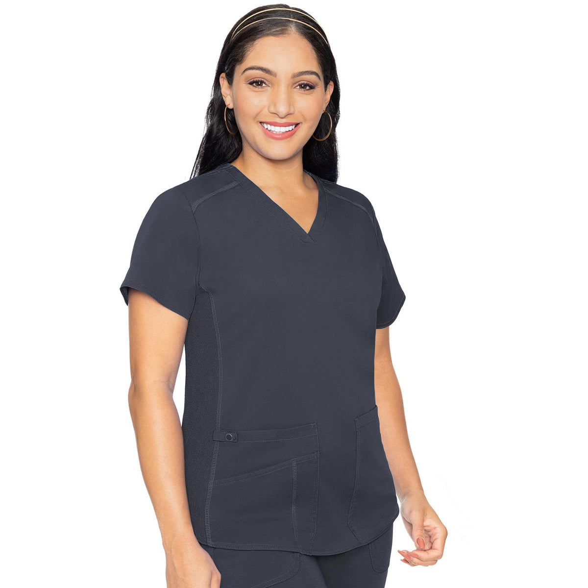 Med Couture MC Touch Women's 4-Pocket V-Neck Shirttail Top