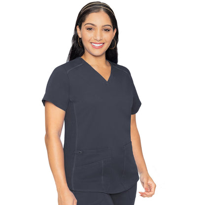 Med Couture MC Touch Women's 4-Pocket V-Neck Shirttail Top