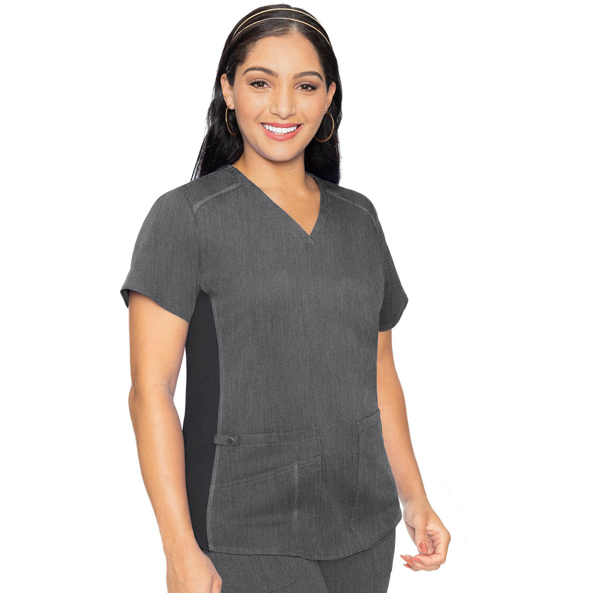 Med Couture MC Touch Women's 4-Pocket V-Neck Shirttail Top