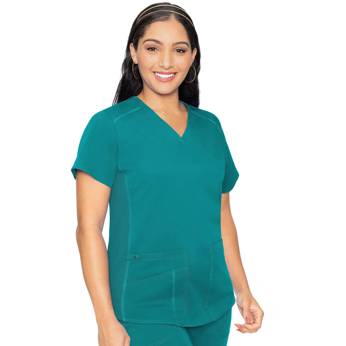 Med Couture MC Touch Women's 4-Pocket V-Neck Shirttail Top