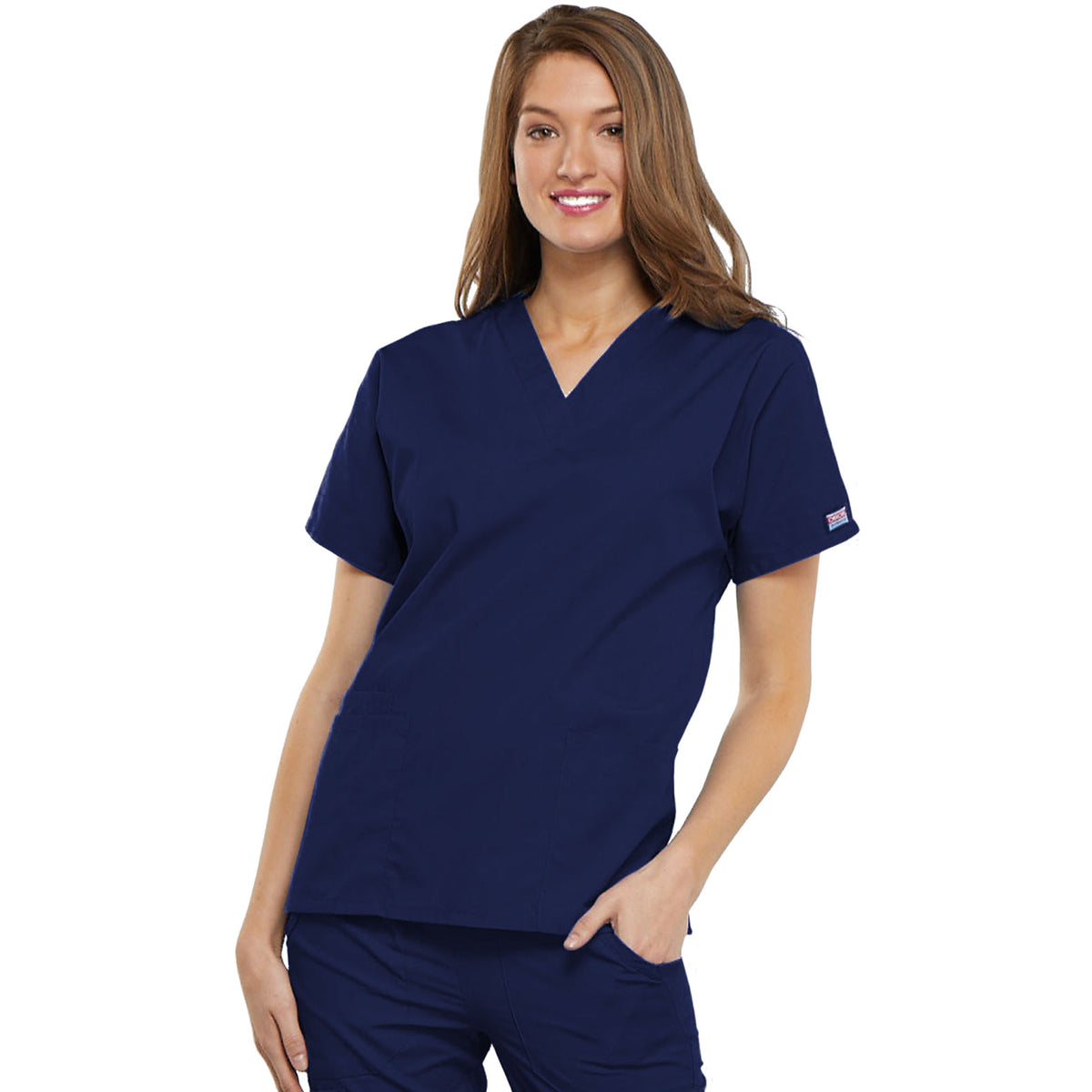 Cherokee Workwear Originals Women's 2-Pocket V-Neck Top