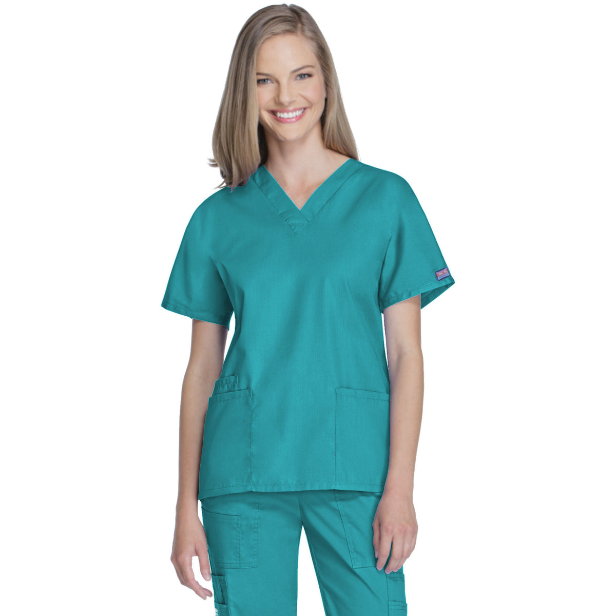 Cherokee Workwear Originals Women's 2-Pocket V-Neck Top