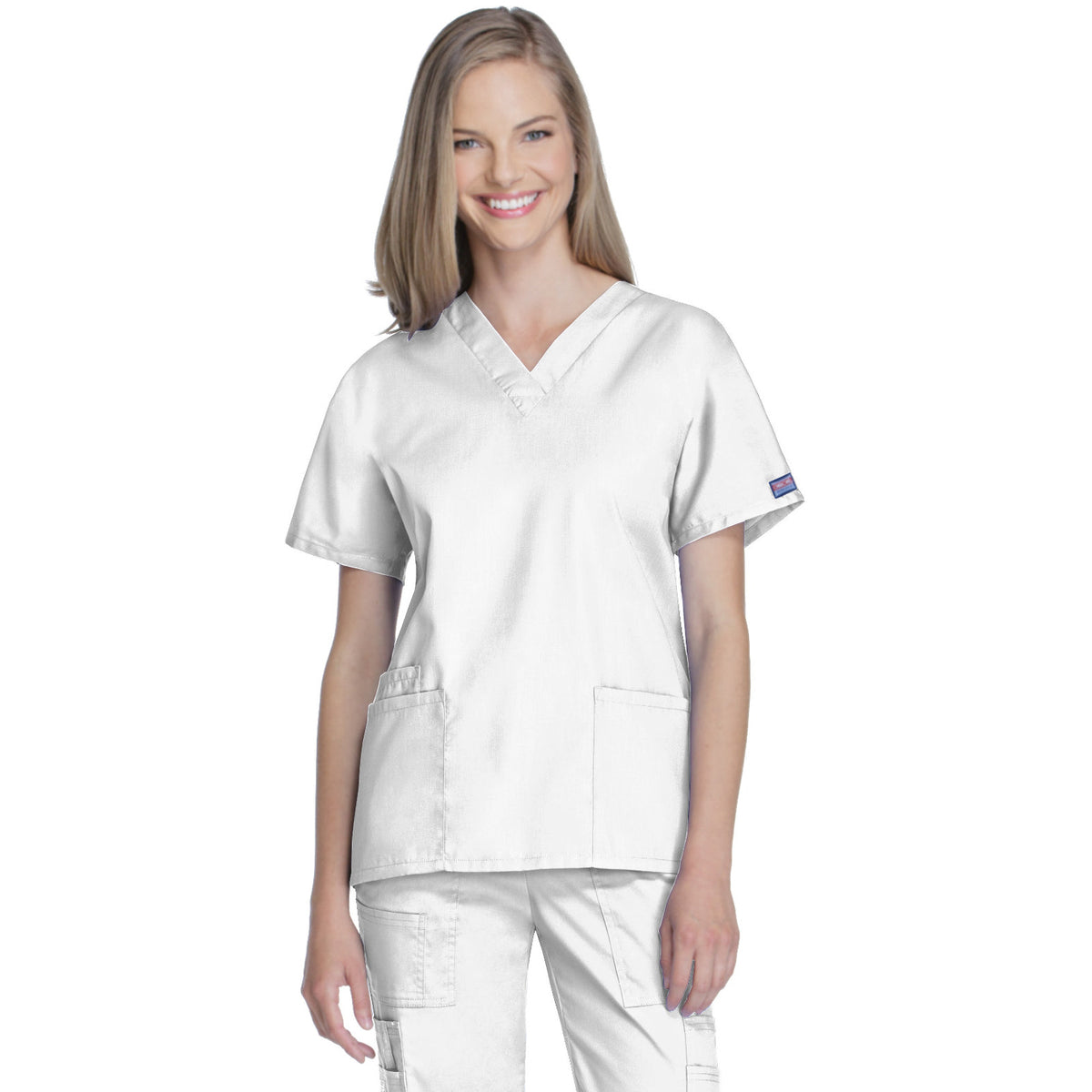 Cherokee Workwear Originals Women's 2-Pocket V-Neck Top