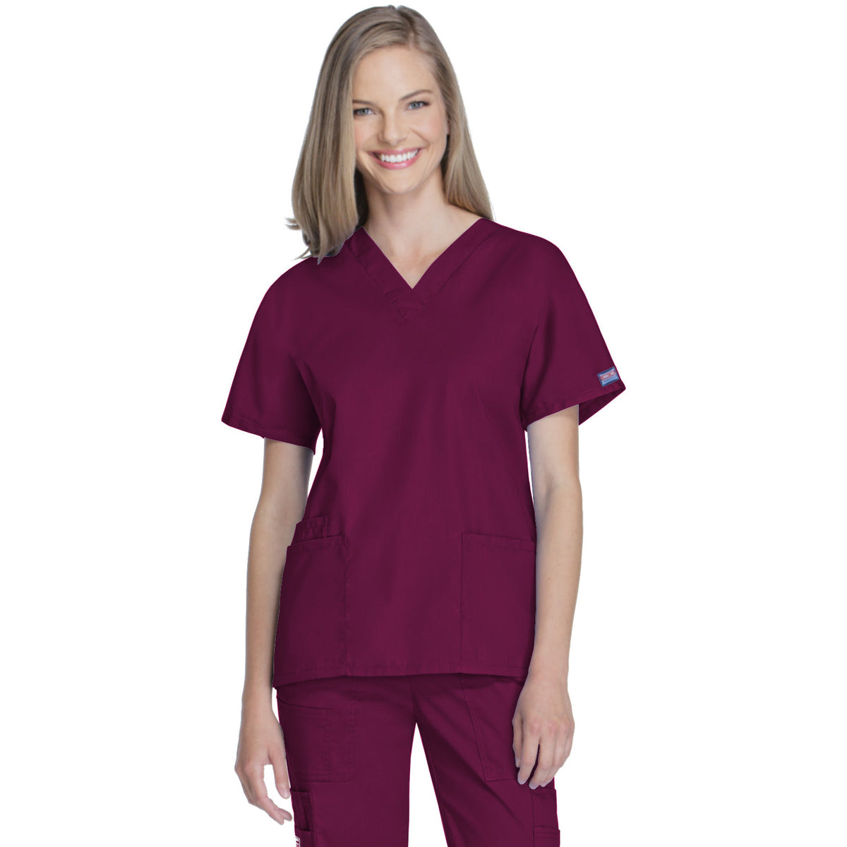 Cherokee Workwear Originals Women's 2-Pocket V-Neck Top