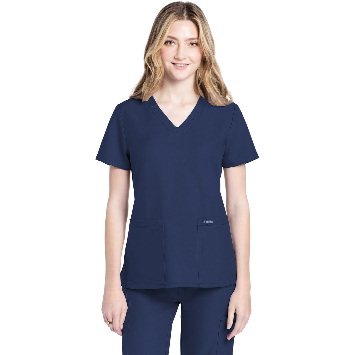 Cherokee Workwear Originals Ultra Women's 2-Pocket V-Neck Top